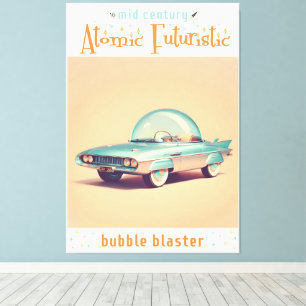 Impressão Em Tela Carro Blaster de Bolha Futurista Atômico