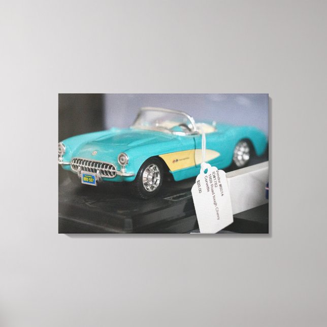 Impressão Em Tela Carro Modelo Convertível Turquoise Vintage (Frente)