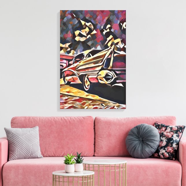 Impressão Em Tela Carro vintage (Insitu(Sala de estar))