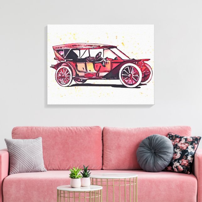 Impressão Em Tela Carro vintage (Insitu(Sala de estar))