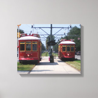 Impressão Em Tela Carros Vermelhos de Rua de Nova Orleans