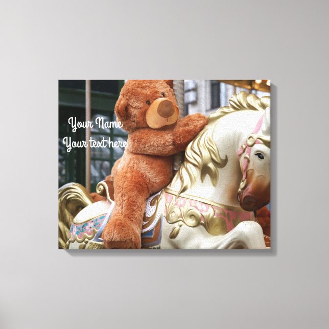 Impressão Em Tela Carrossel com Urso de Teddy (Frente)