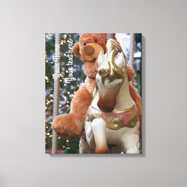 Impressão Em Tela Carrossel com Urso de Teddy (Frente)