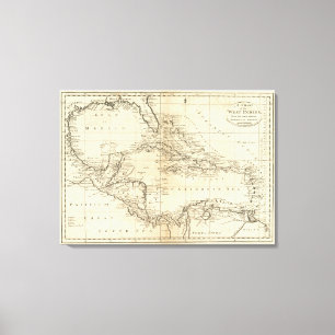 Impressão Em Tela Carta das Índias Ocidentais 2