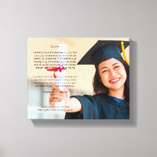 Impressão Em Tela Carta de Formatura para Filha com Foto Personaliza