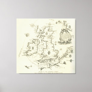 Impressão Em Tela Carta do curso da armada espanhola