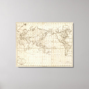 Impressão Em Tela Carta do mundo