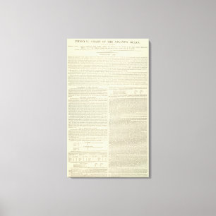 Impressão Em Tela Carta física do Oceano Atlântico