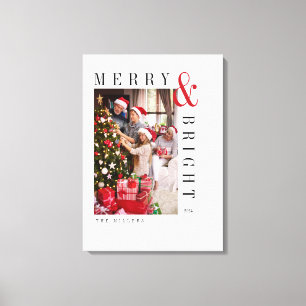 Impressão Em Tela Cartão de Foto de Natal da Família Roteiro Moderno
