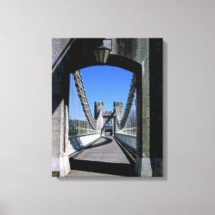 Impressão Em Tela Cartão postal Conwy Suspensão Bridge Conwy North W