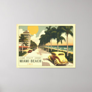 Impressão Em Tela Cartão-postal da Unidade Oceânica de Minami Retro