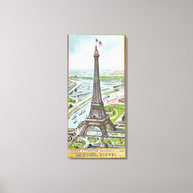 Impressão Em Tela Cartão-postal representando a Torre Eiffel (Frente)