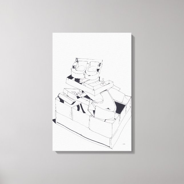 Impressão Em Tela Cartas de empilhamento de Jogos do Edifício Desenh (Frente)