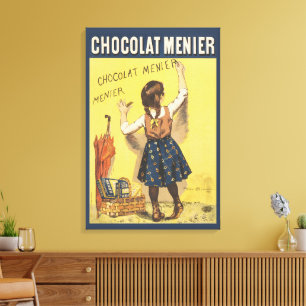 Impressão Em Tela Cartaz de Arte da Garota Francesa Chocolat Menier