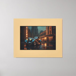 Impressão Em Tela Cartaz de Arte de Parede de Carro Antigo Art Deco 