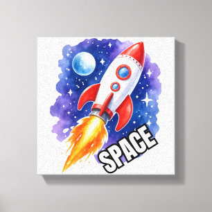 Impressão Em Tela Cartaz de Aventura Espacial Aventura Espera