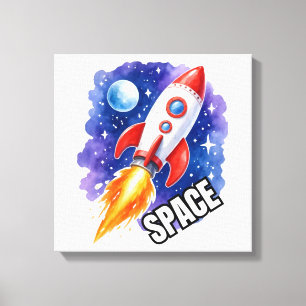 Impressão Em Tela Cartaz de Aventura Espacial Aventura Espera