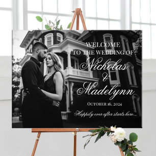 Impressão Em Tela Cartaz de boas-vindas ao casamento, caligrafia ele