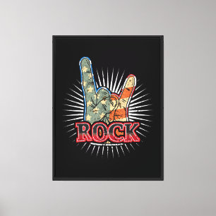 Impressão Em Tela Cartaz de Concerto de Banda de Rock Vintage EUA -