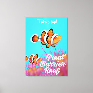 Impressão Em Tela cartaz de desenho animado do peixe palhaço da Gran