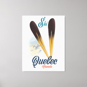 Impressão Em Tela Cartaz de esqui de Quebec Canadá