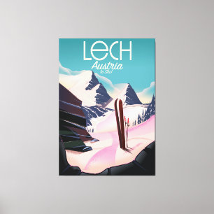 Impressão Em Tela Cartaz de esqui Lech Áustria.