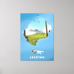 Impressão Em Tela cartaz de esqui Lesoto África do Sul