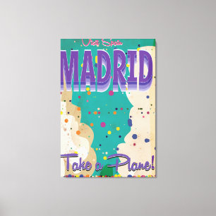 Impressão Em Tela Cartaz de férias antigo de Madrid, Espanha