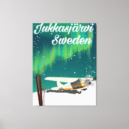 Impressão Em Tela Cartaz de férias da Jukkasjärvi Suécia Luzes do no