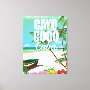 Impressão Em Tela Cartaz de férias de praia cubanas em Cayo Coco