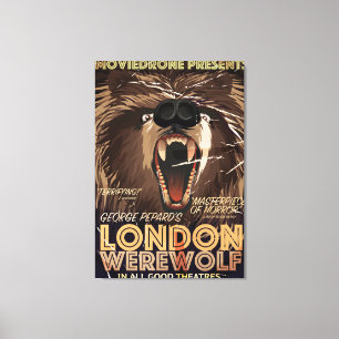 Impressão Em Tela Cartaz de filme antigo do Lobisomem de Londres