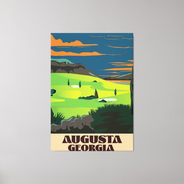 Impressão Em Tela Cartaz de golfe de Augusta Geórgia (Frente)