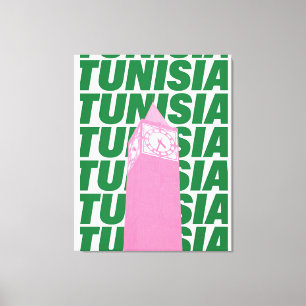 Impressão Em Tela Cartaz de Relógio Retro da Tunísia   Viagens Inspi