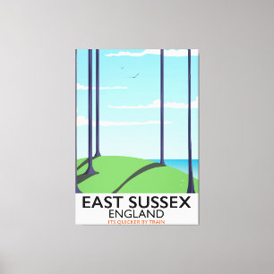 Impressão Em Tela Cartaz de trem de East Sussex, Inglaterra