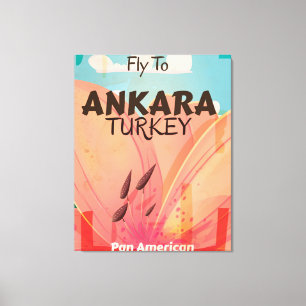 Impressão Em Tela Cartaz de Viagem Antigo Ancara Turquia