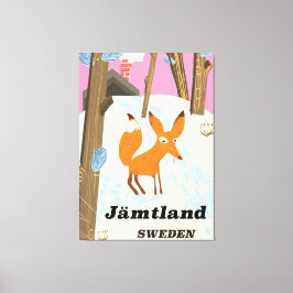 Impressão Em Tela Cartaz de viagem antigo da Jämtland Suécia