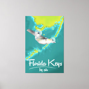 Impressão Em Tela Cartaz de viagem antigo das Florida Keys