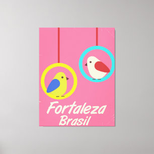 Impressão Em Tela Cartaz de viagem antigo de Fortaleza Brasil
