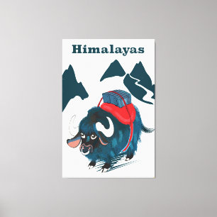 Impressão Em Tela Cartaz de viagem antigo do Himalaia