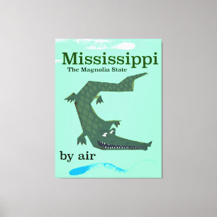 Impressão Em Tela cartaz de viagem antigo do jacaré do Mississippi