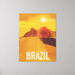 Impressão Em Tela cartaz de viagem Brasil