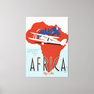 Impressão Em Tela Cartaz de viagem da África de avião