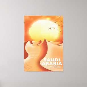 Impressão Em Tela Cartaz de viagem da Arábia Saudita de avião