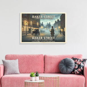 Impressão Em Tela Cartaz de Viagem da Baker Street Vintage Londres