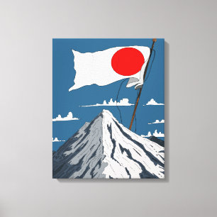 Impressão Em Tela Cartaz de viagem da bandeira japonesa