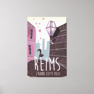 Impressão Em Tela Cartaz de viagem da cidade de Reims França