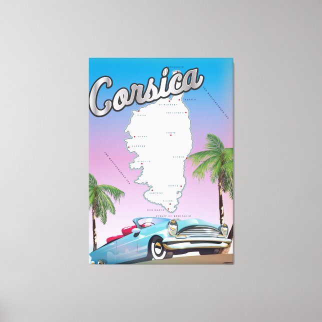 Impressão Em Tela cartaz de viagem da Córsega (Frente)