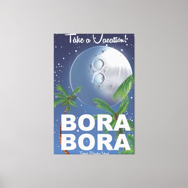 Impressão Em Tela Cartaz de viagem da lua de Bora Bora (Frente)