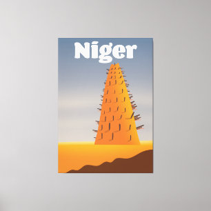 Impressão Em Tela cartaz de viagem da Mesquita Agadez do Níger