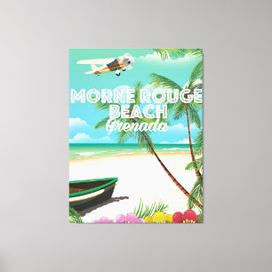 Impressão Em Tela Cartaz de Viagem da Praia Morne Rouge de Granada
